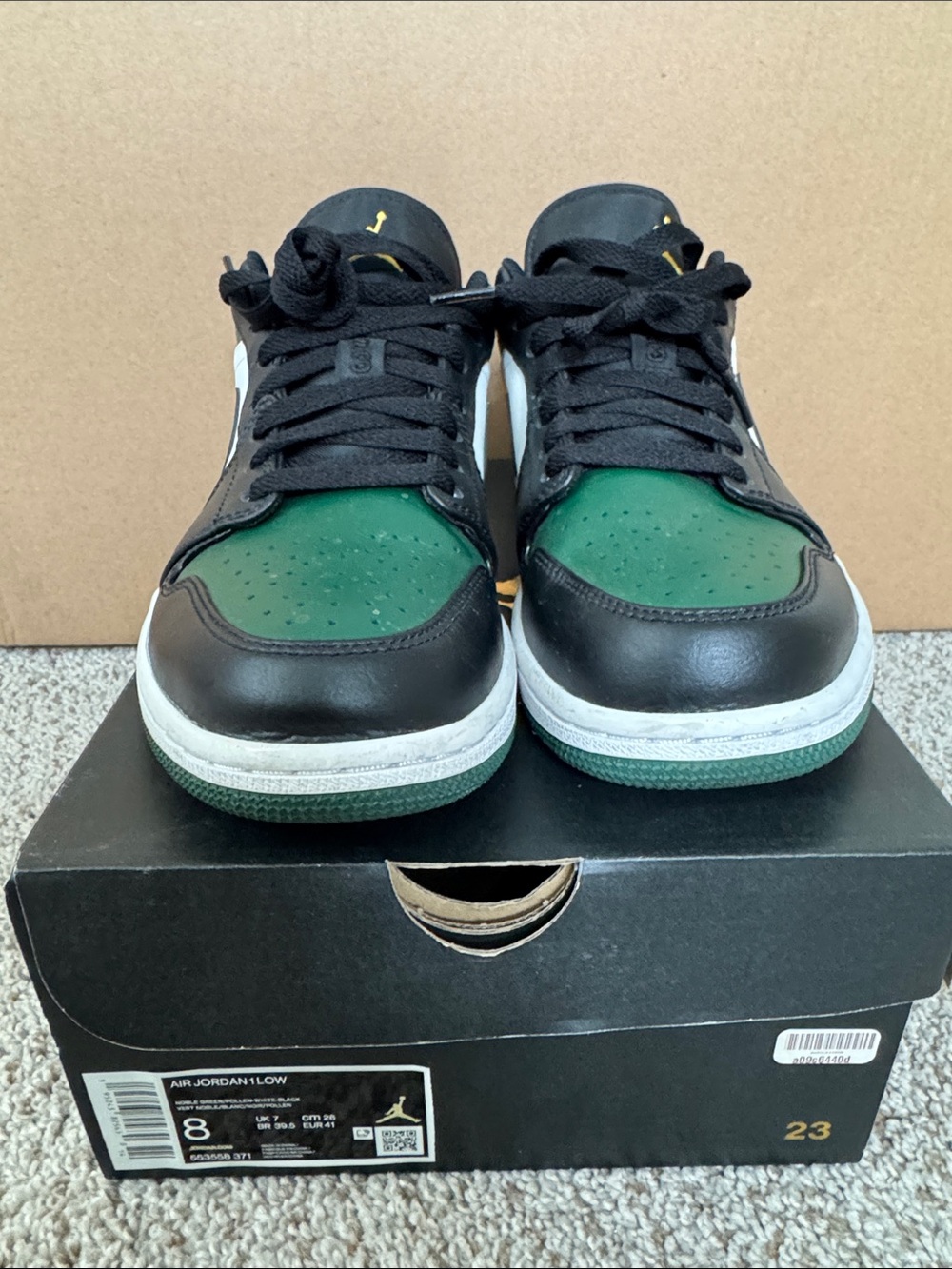 Jordan 1 Lows Green Toe Men’s 8